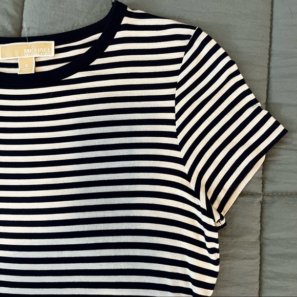 -SOLD- NWOT Micheal Kors Navy Striped Maxi Dress - Picture 10 of 13